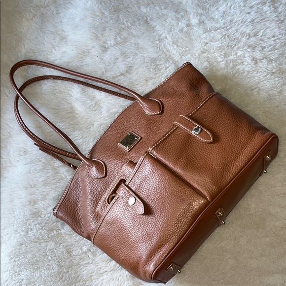 Dooney & Bourke Brown Pebble Grain Short Handle Tote - Picture 3 of 16